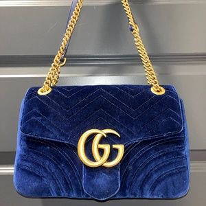 Gucci Medium GG Marmont 2.0 Matelasse Velvet Shoulder Bag